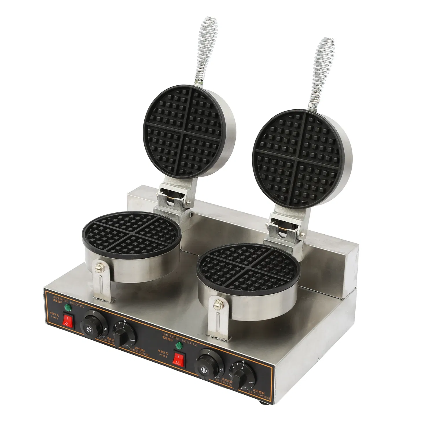 2 Plate Round Waffle Baker